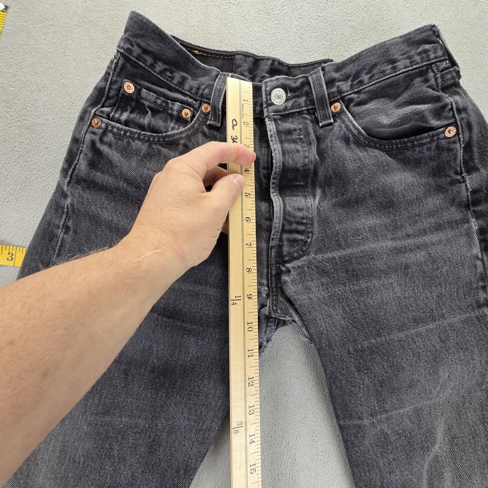 Vintage Levis 501 Jeans Mens Black Regular Straight Made In USA Fits 24x30 - Picture 7 of 16
